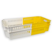 Caja de Plástico  Usada Blanca-Amarilla 97,5 x 40 x 20 cm